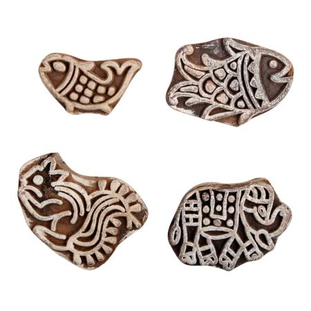 Set of 4 Piece New Mix Wooden Printing Block